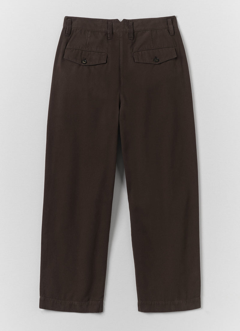 Bill Cotton Canvas Wide Leg Trousers | Mahogany