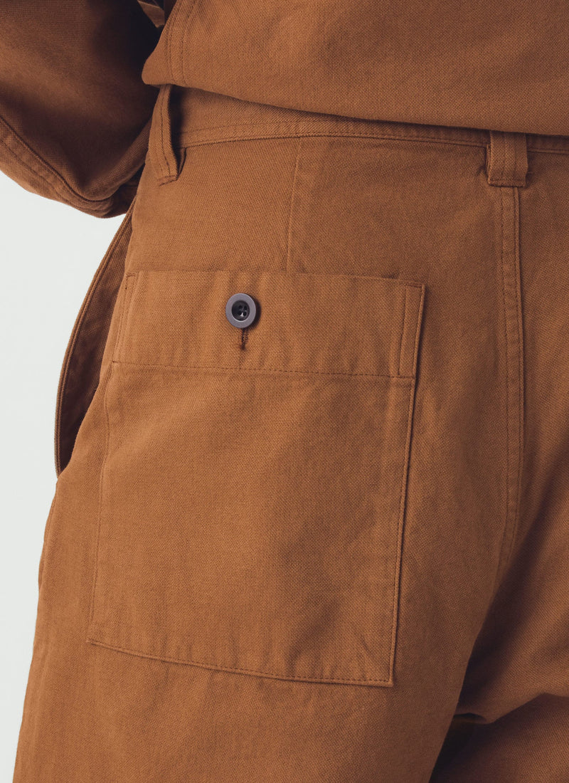 Jude Cotton Canvas Wide Leg Trouser | Brown Anise
