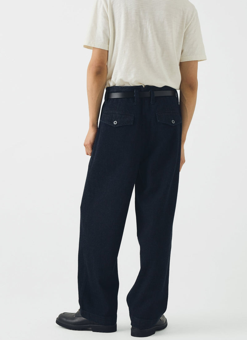 Bill Japanese Denim Wide Leg Trousers | Indigo