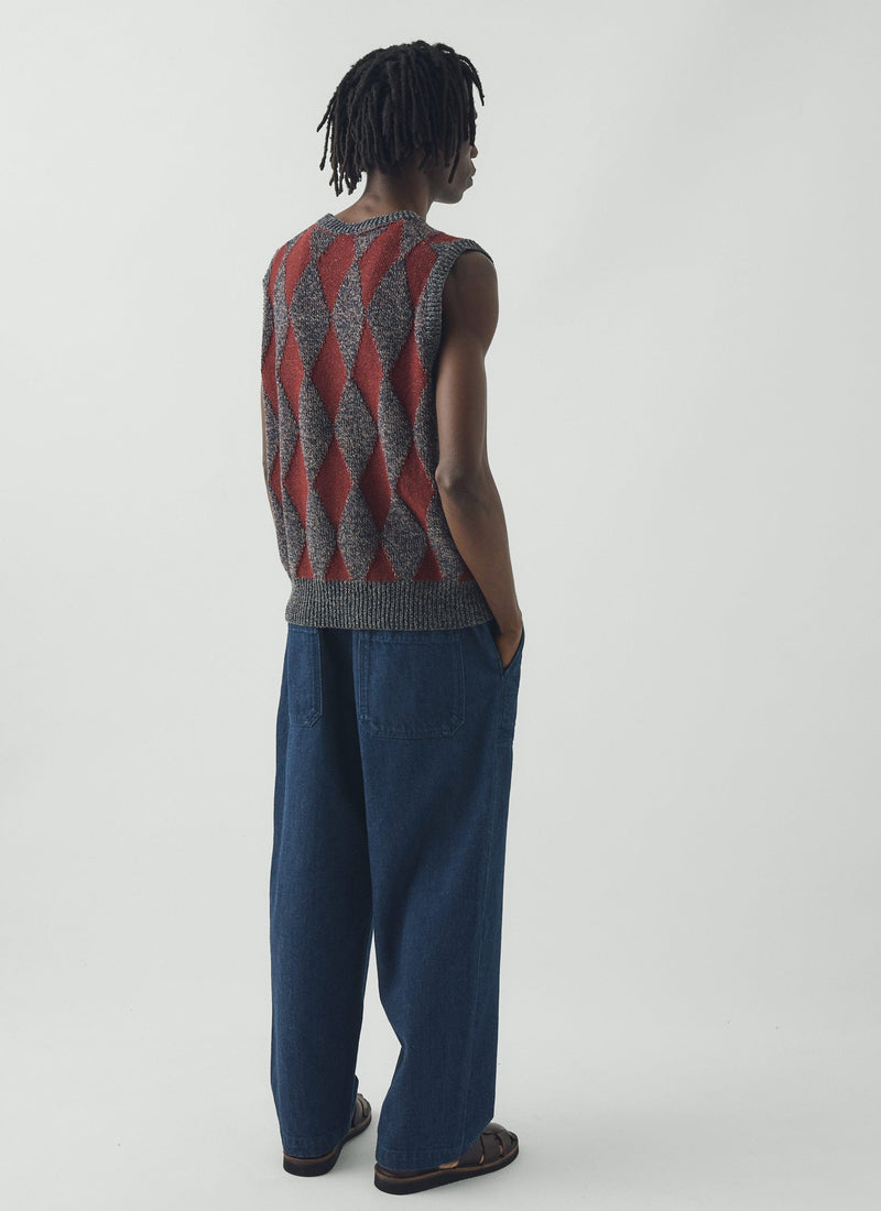 Gabriel Cotton Linen Denim Trousers | Indigo