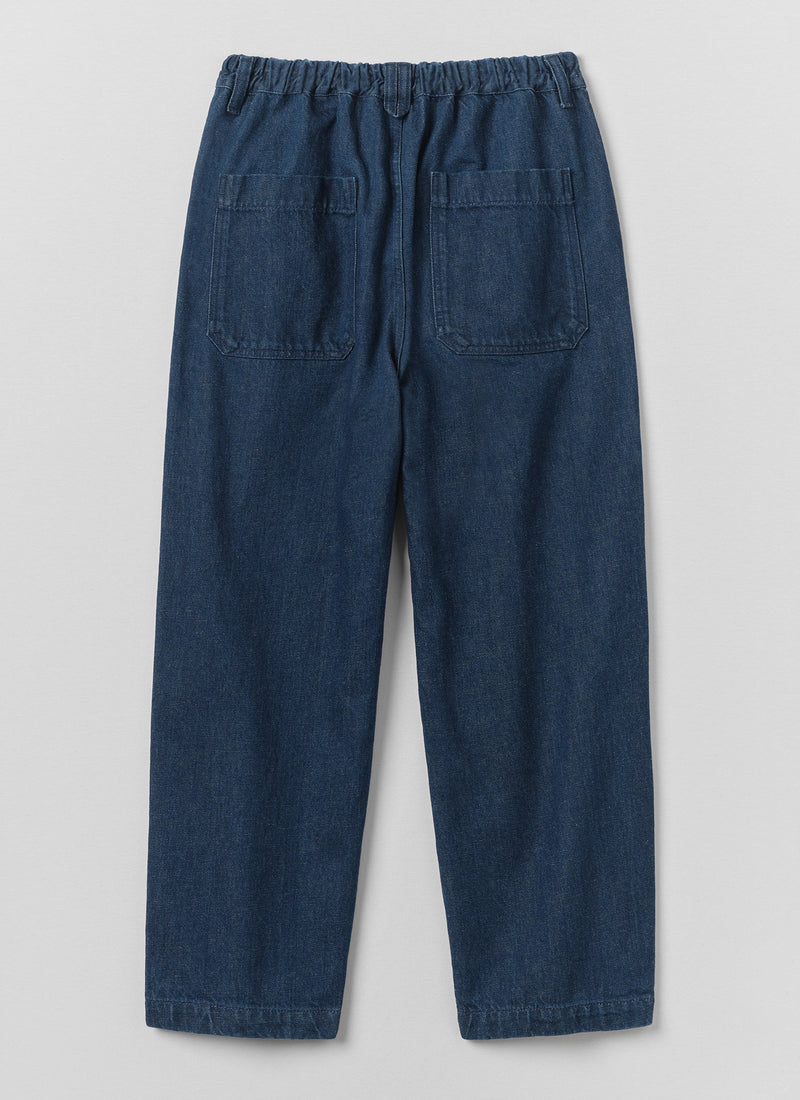 Gabriel Cotton Linen Denim Trousers | Indigo