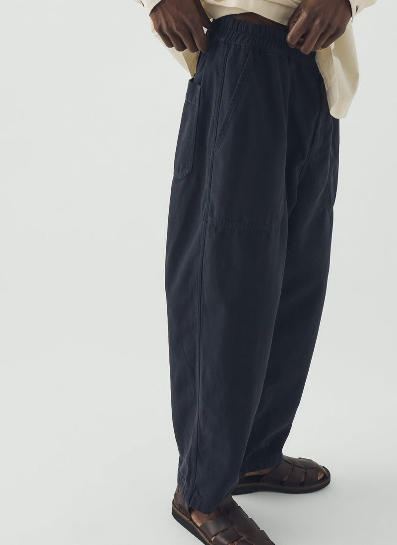 Gabriel Cotton Canvas Trousers | Dark Navy