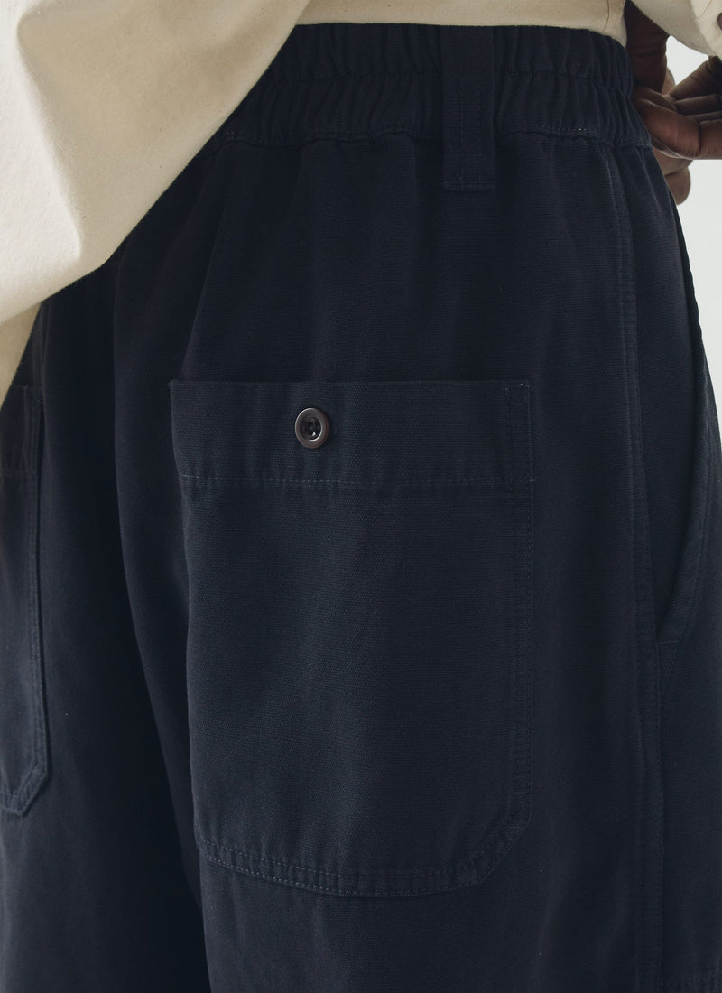 Gabriel Cotton Canvas Trousers | Dark Navy
