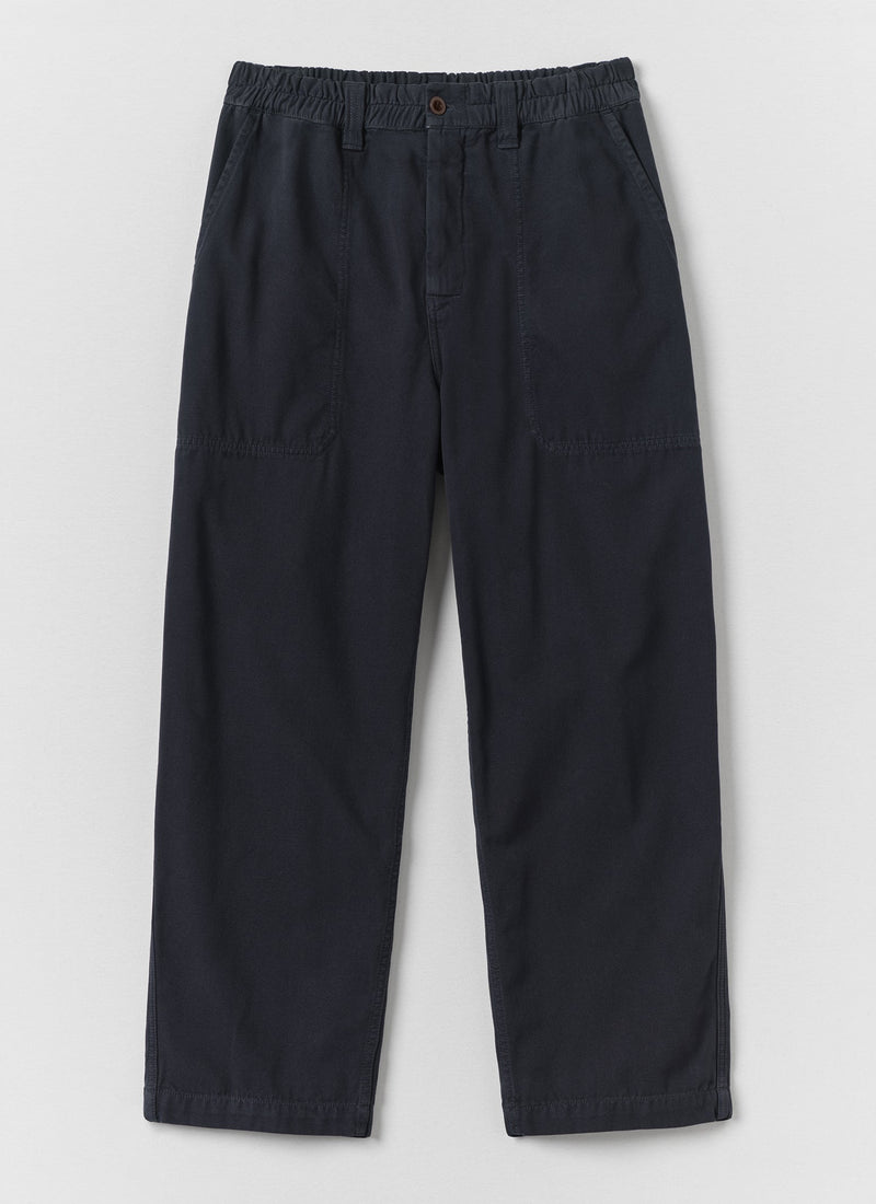 Gabriel Cotton Canvas Trousers | Dark Navy