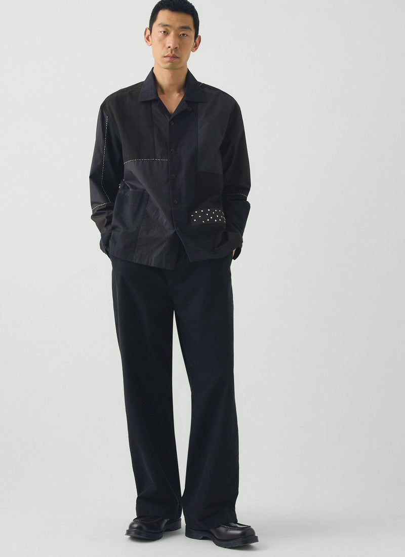 Jude Brushed Cotton Trousers | Navy