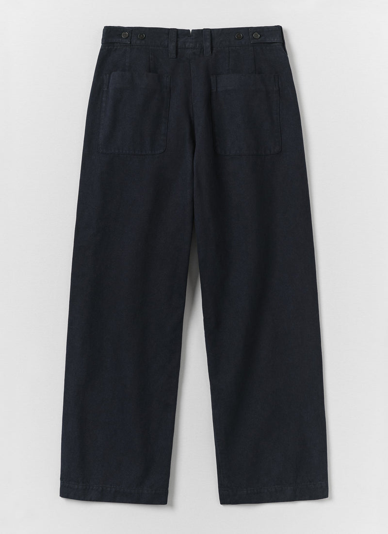 Jude Brushed Cotton Trousers | Navy