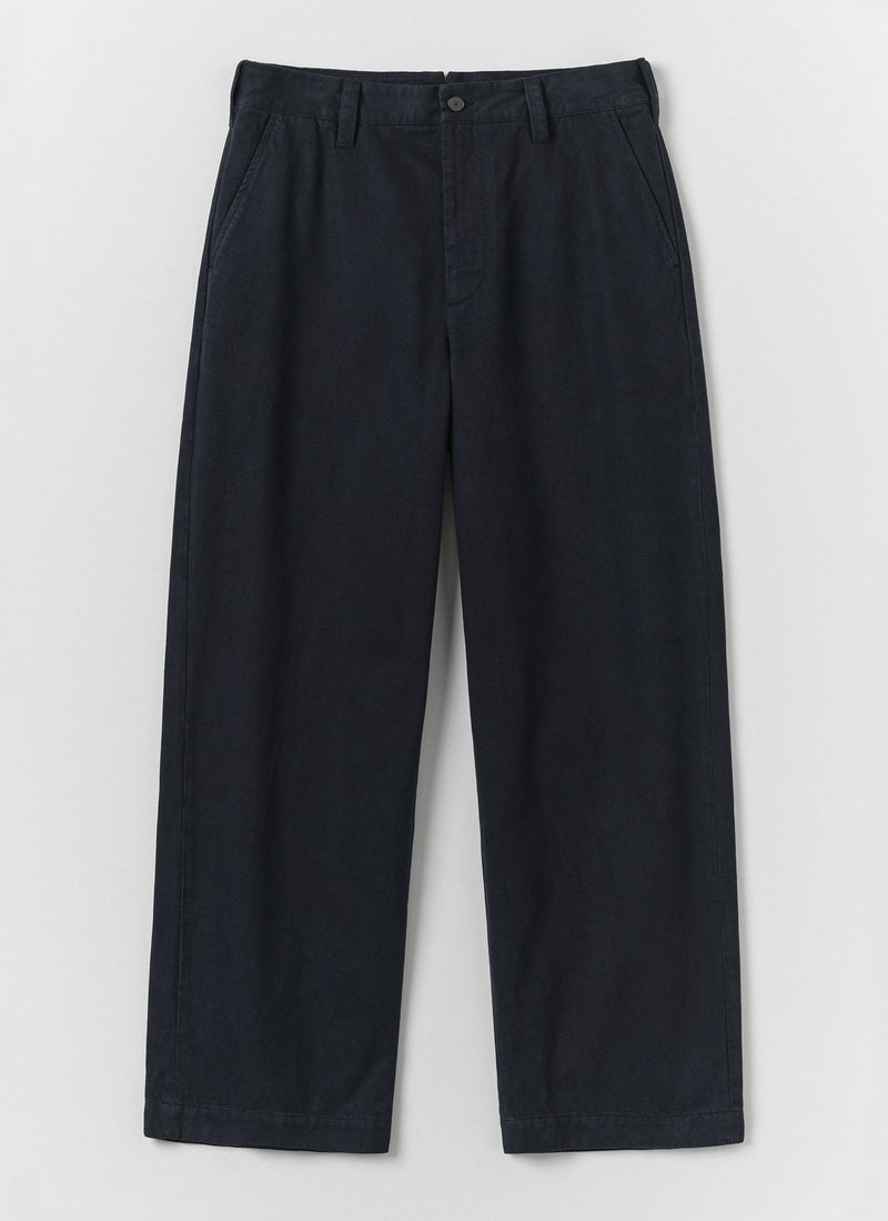 Jude Brushed Cotton Trousers | Navy