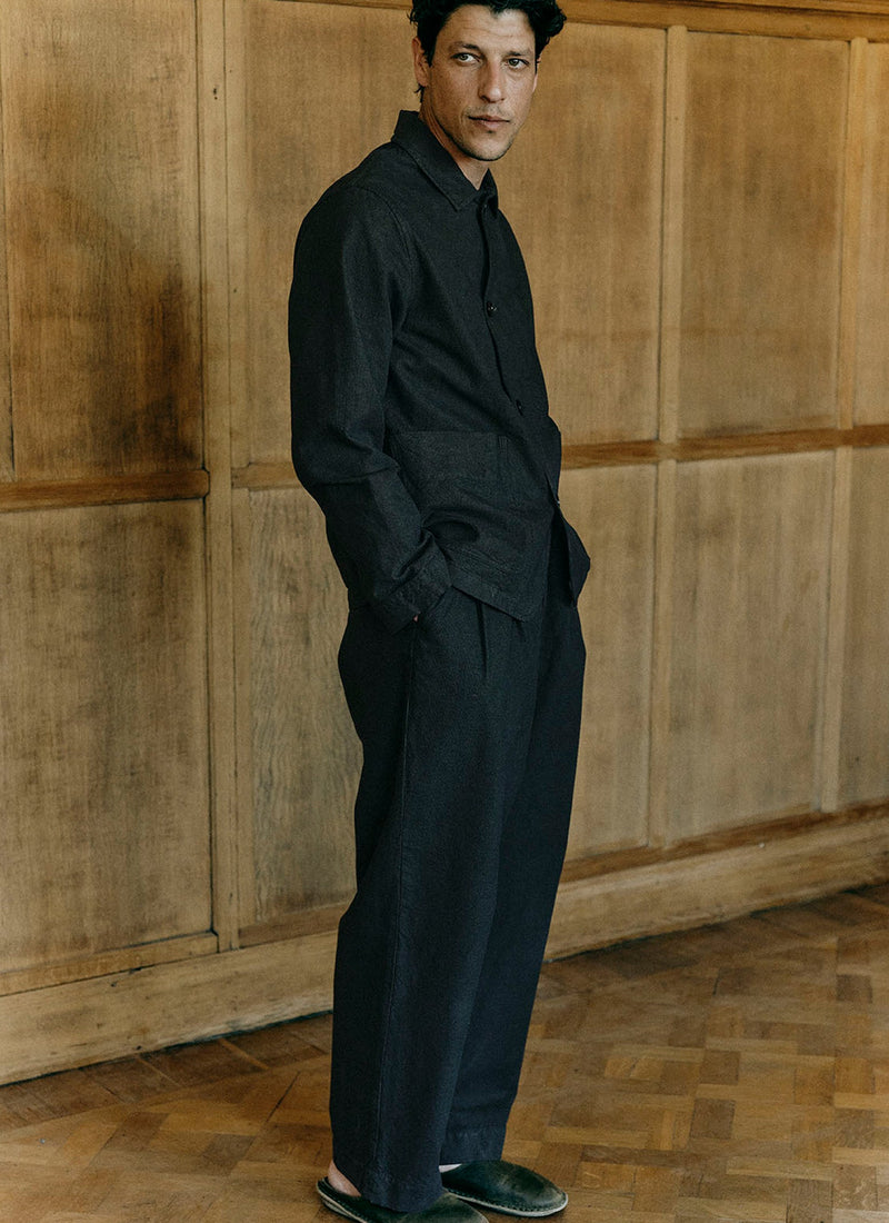 Bill Overdyed Micro Houndstooth Trousers | Grey Olive