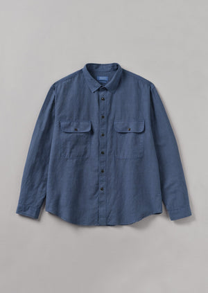 Overdyed Check Workwear Shirt | Neptune Blue