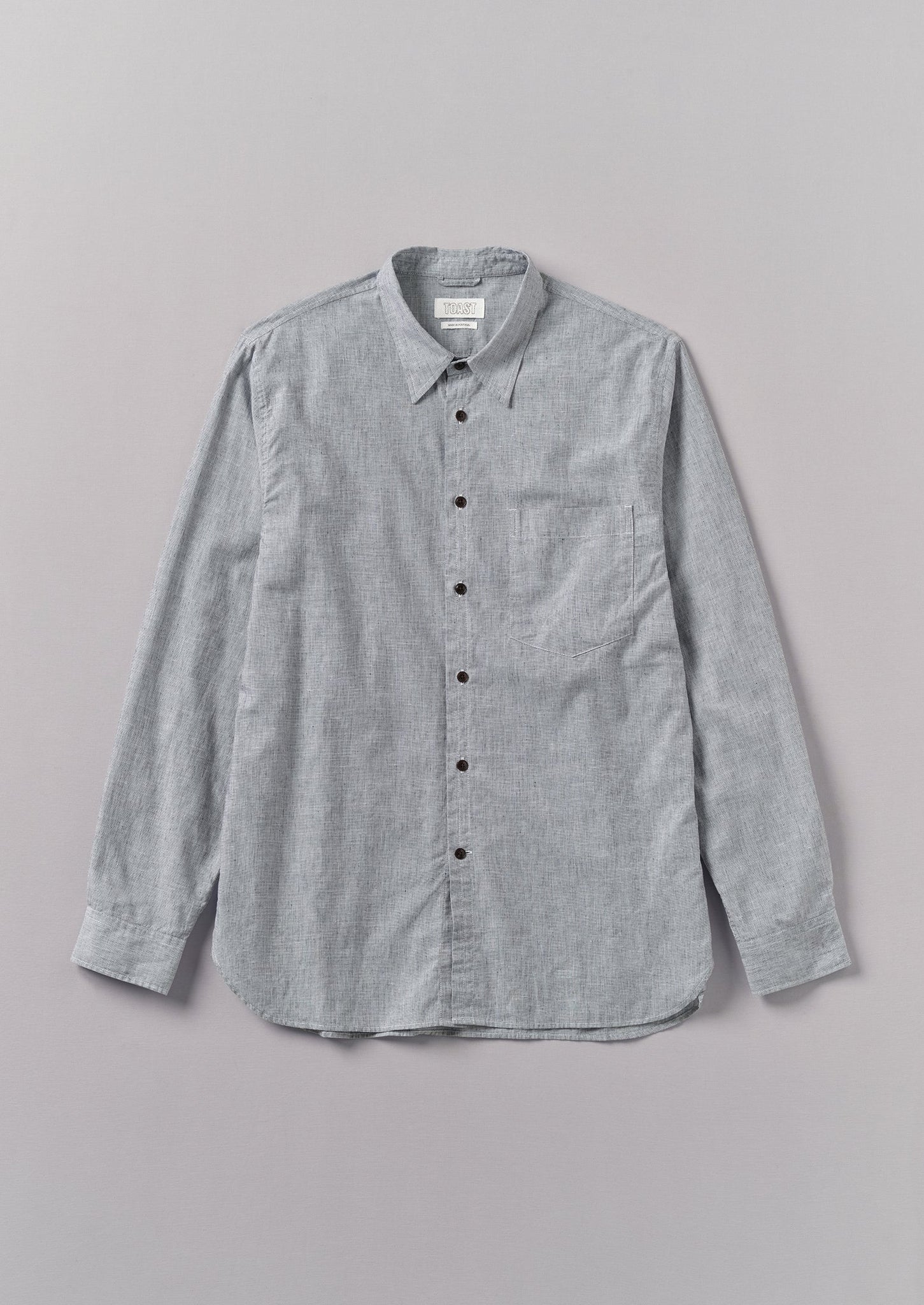 Chambray Cotton Linen Shirt | Charcoal