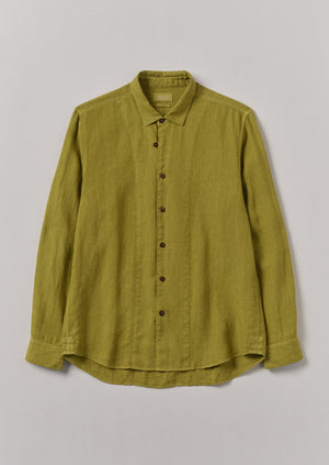 Loop Button Linen Shirt | Olivine
