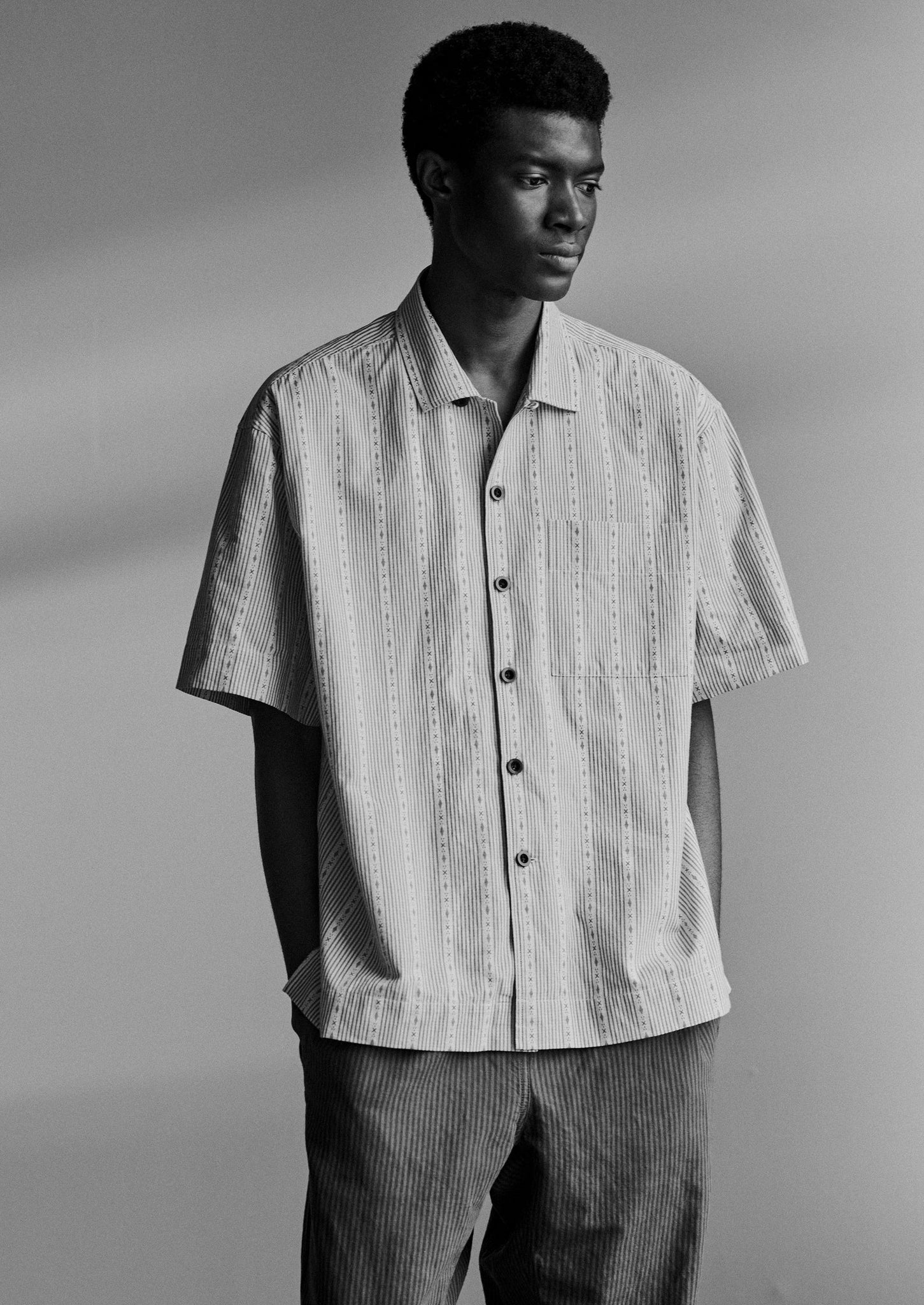Kite Stripe Cotton Shirt | Olive