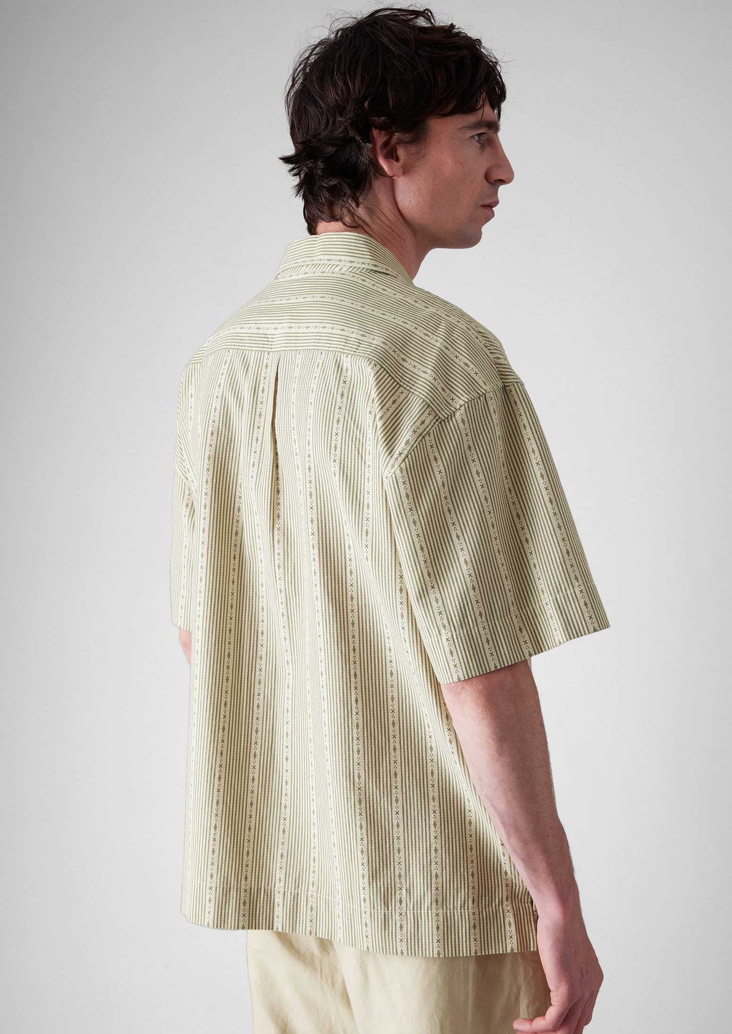 Kite Stripe Cotton Shirt | Olive
