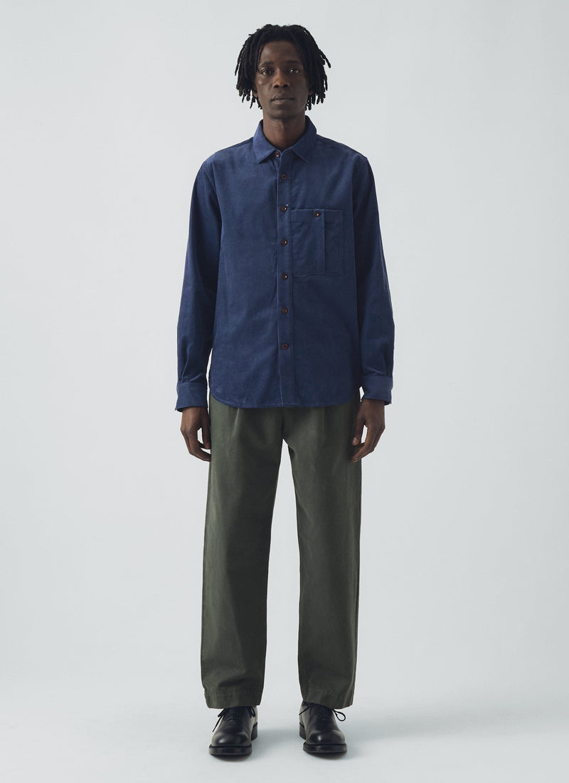 Cord Workwear Shirt | Denim Blue