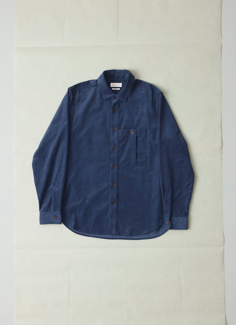 Cord Workwear Shirt | Denim Blue