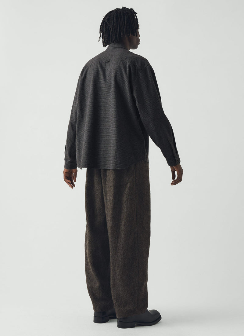 Brushed Cotton Workwear Shirt | Charcoal Grey
