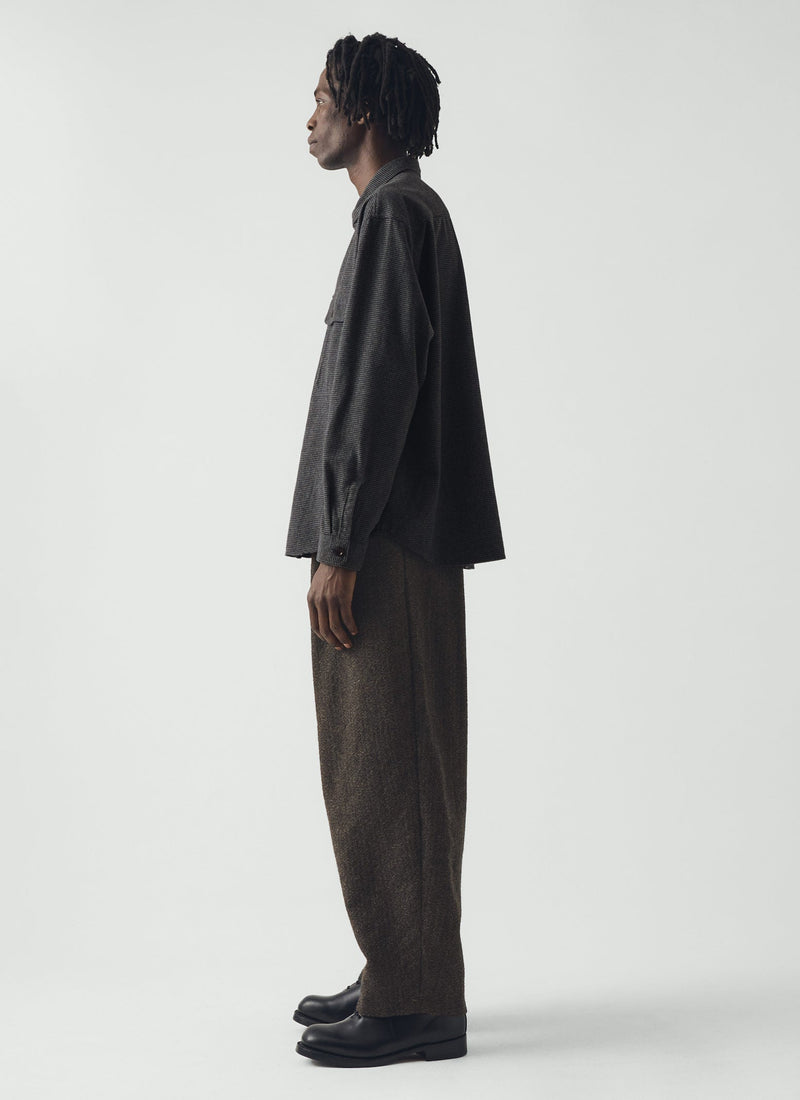 Brushed Cotton Workwear Shirt | Charcoal Grey
