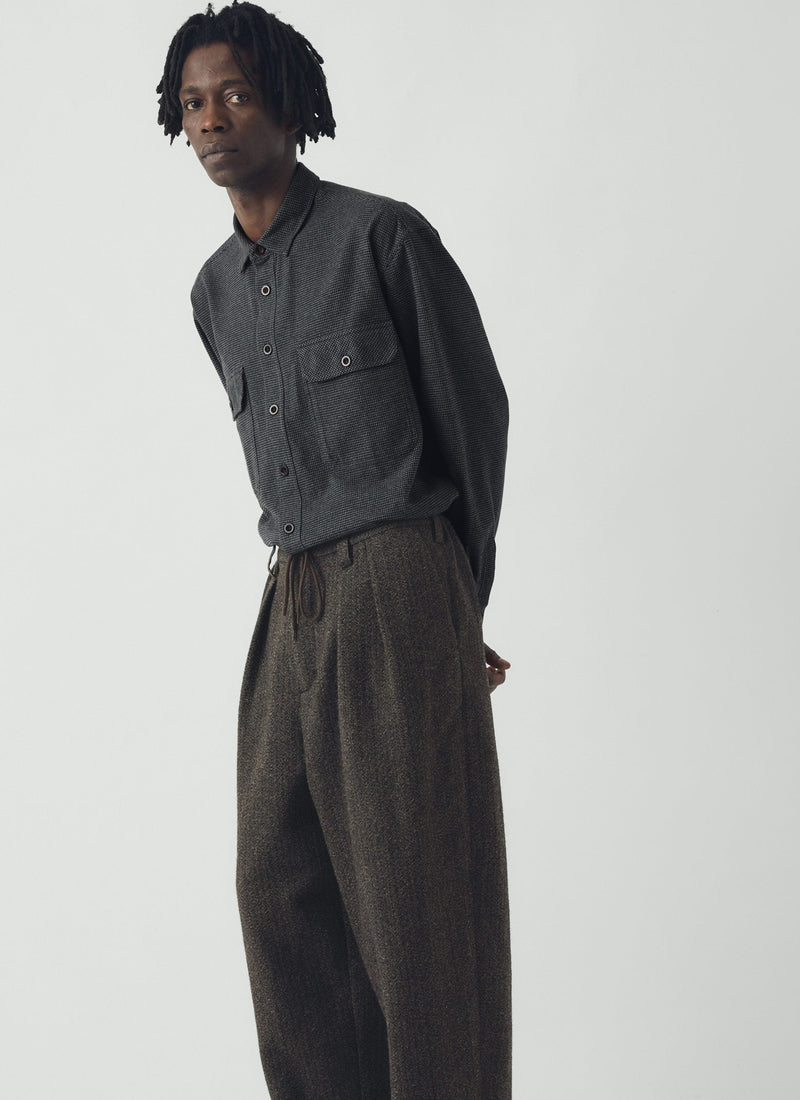 Brushed Cotton Workwear Shirt | Charcoal Grey