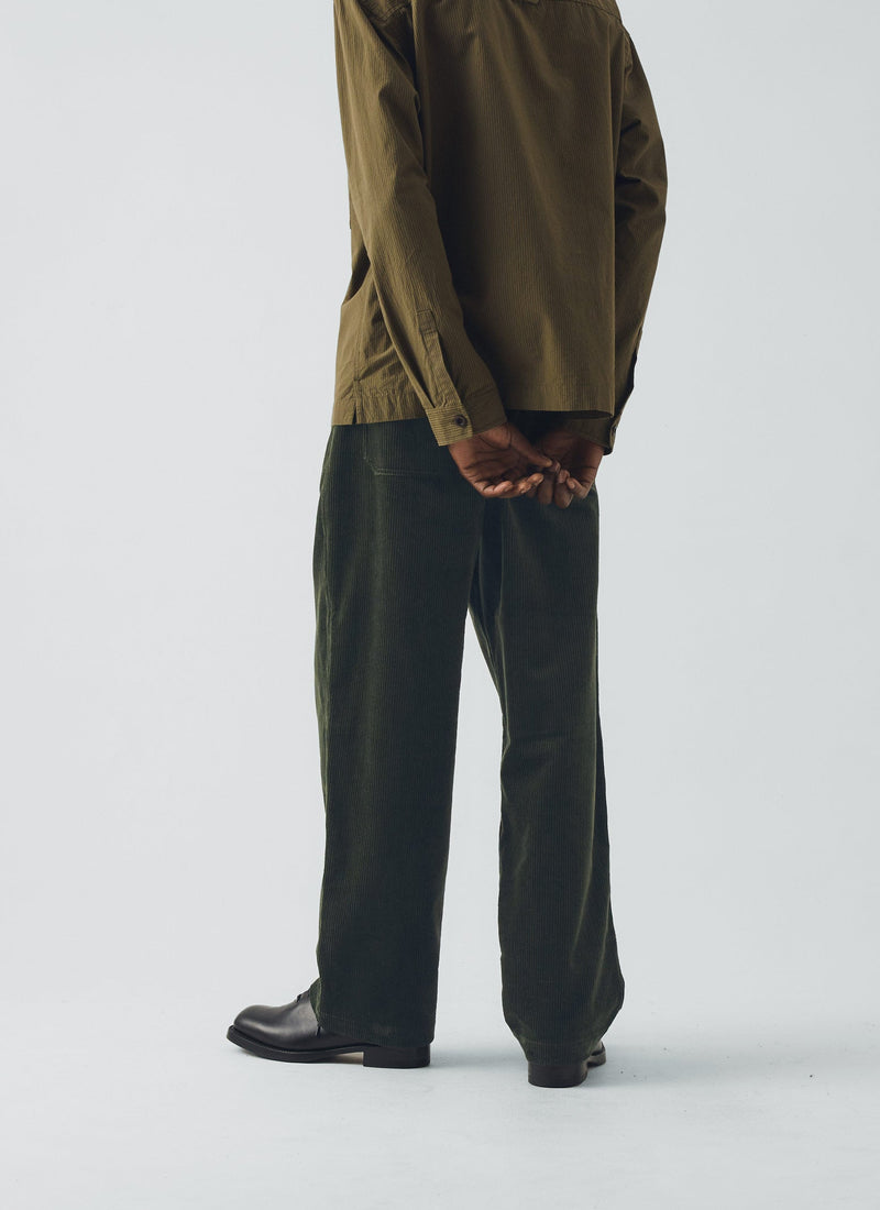 Large Pocket Popover Stripe Shirt | Olive