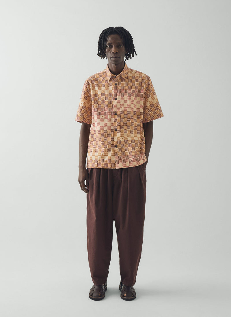 Variegated Block Print Cotton Shirt | Mace