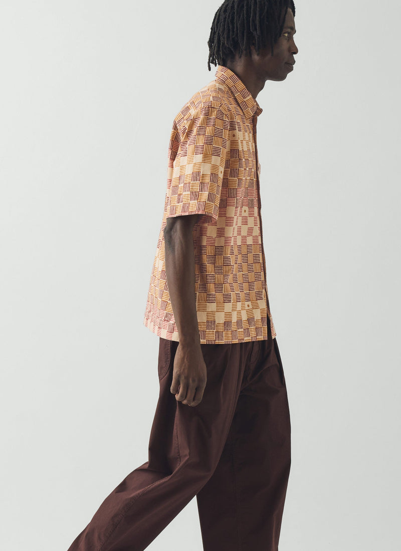 Variegated Block Print Cotton Shirt | Mace