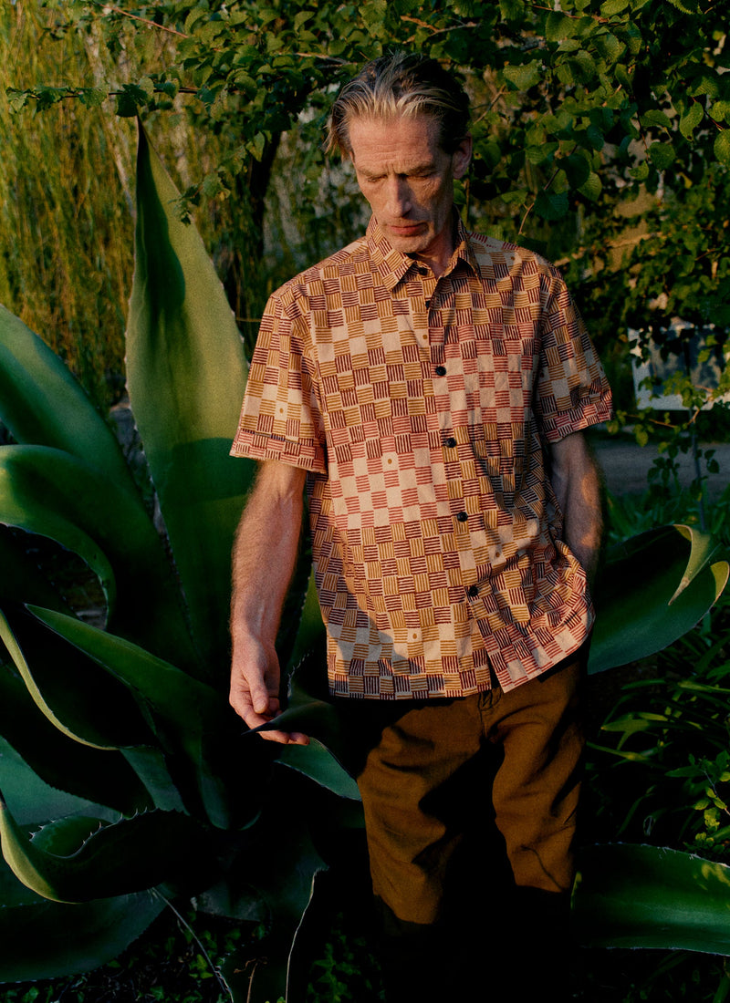 Variegated Block Print Cotton Shirt | Mace