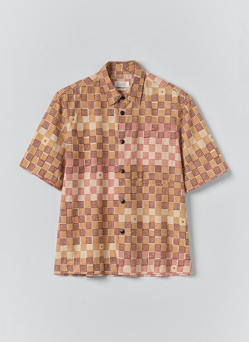 Variegated Block Print Cotton Shirt | Mace