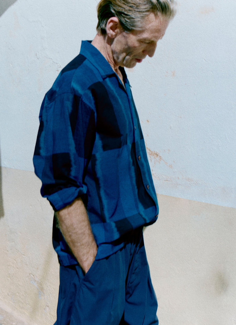 Sobremesa Cotton Ikat Shirt | Bright Blue