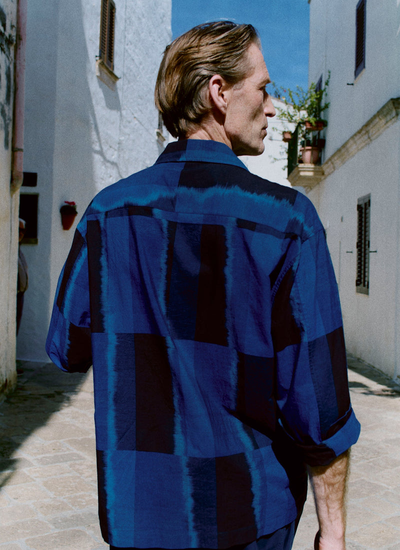 Sobremesa Cotton Ikat Shirt | Bright Blue