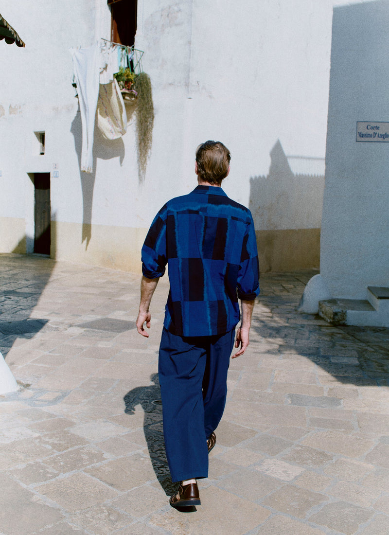 Sobremesa Cotton Ikat Shirt | Bright Blue