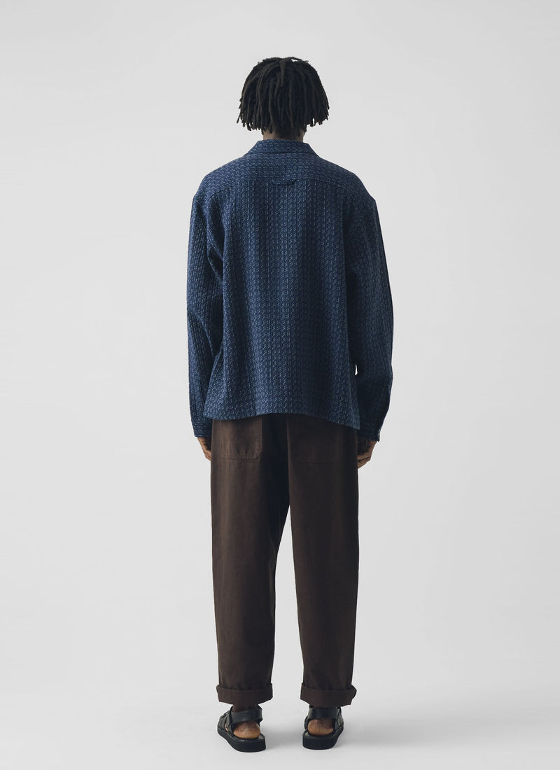 Scatter Stitch Cotton Shirt | Indigo