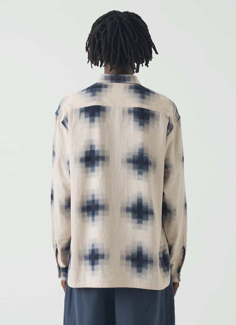 Mosaic Cotton Ikat Shirt | Slate/Putty