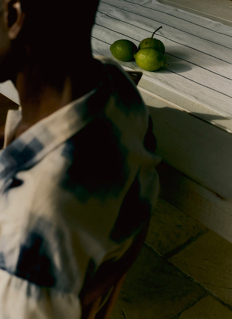 Mosaic Cotton Ikat Shirt | Slate/Putty