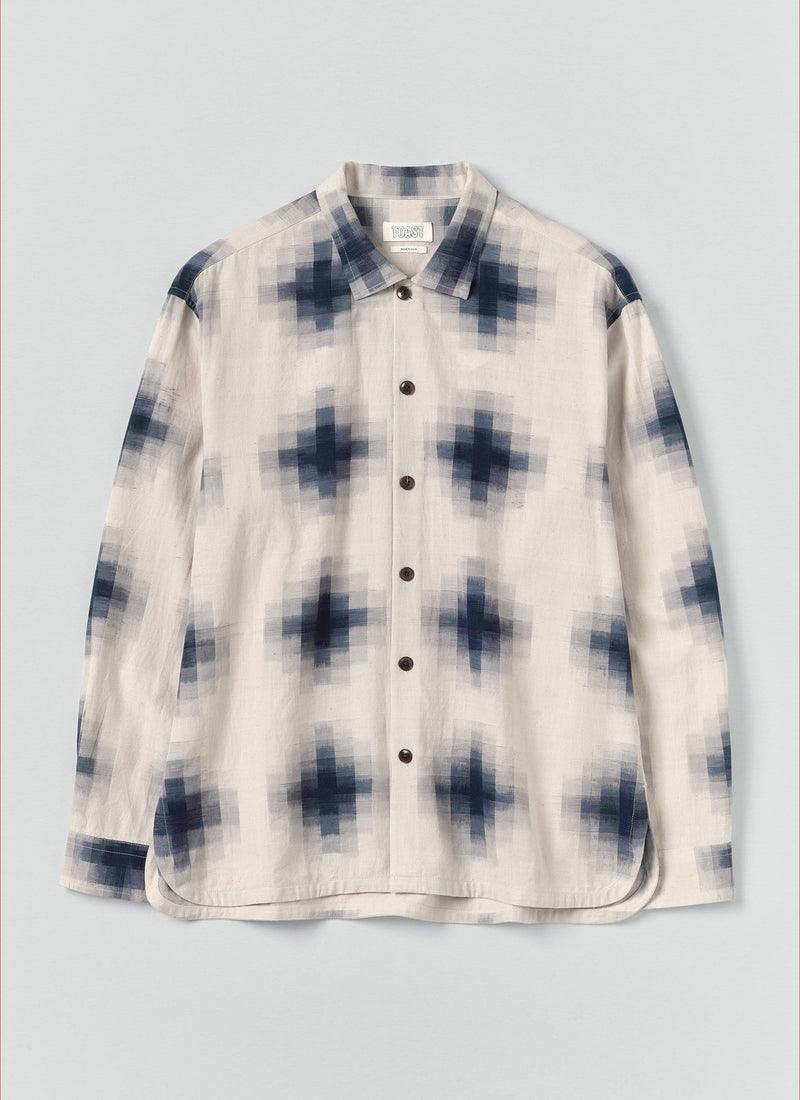 Mosaic Cotton Ikat Shirt | Slate/Putty