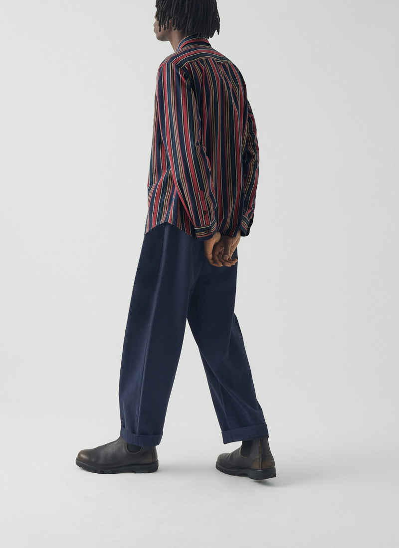 Pantry Stripe Cotton Shirt | Provencal Blue