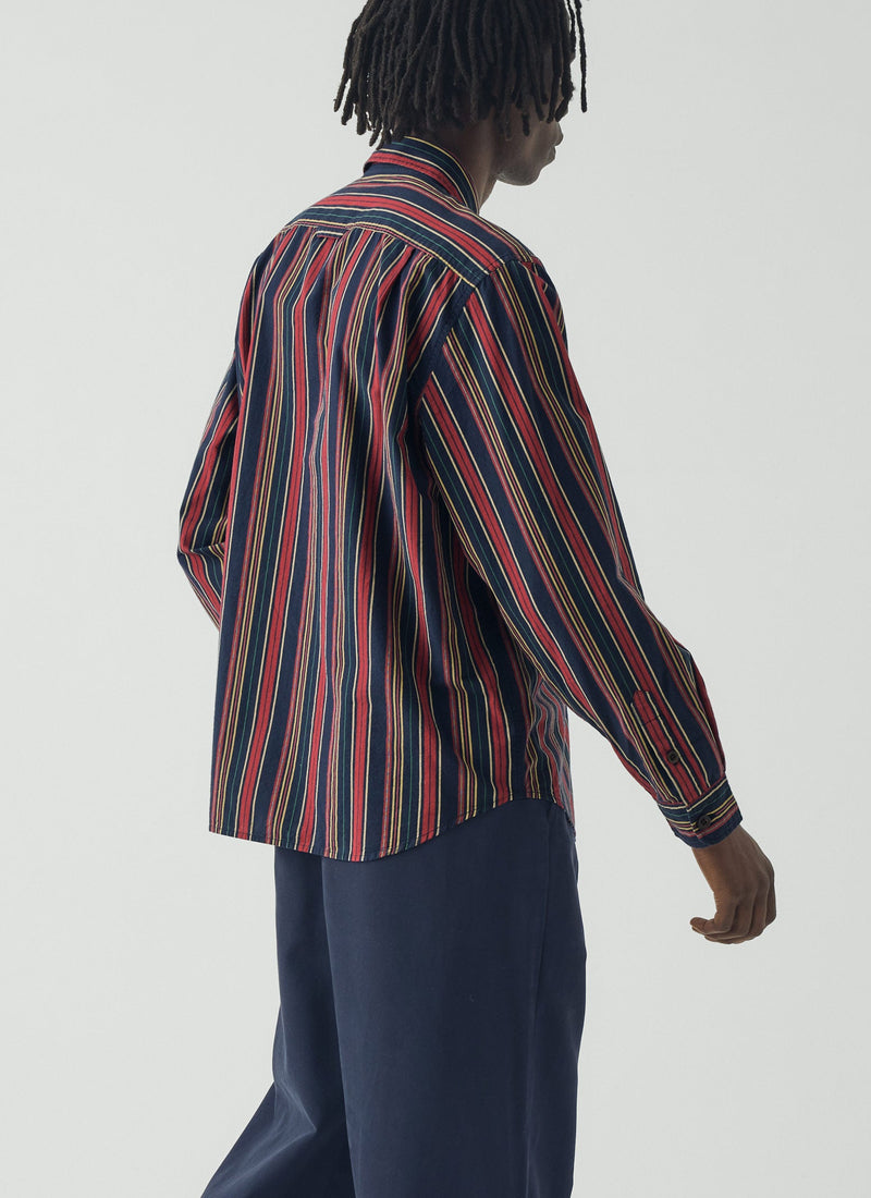 Pantry Stripe Cotton Shirt | Provencal Blue