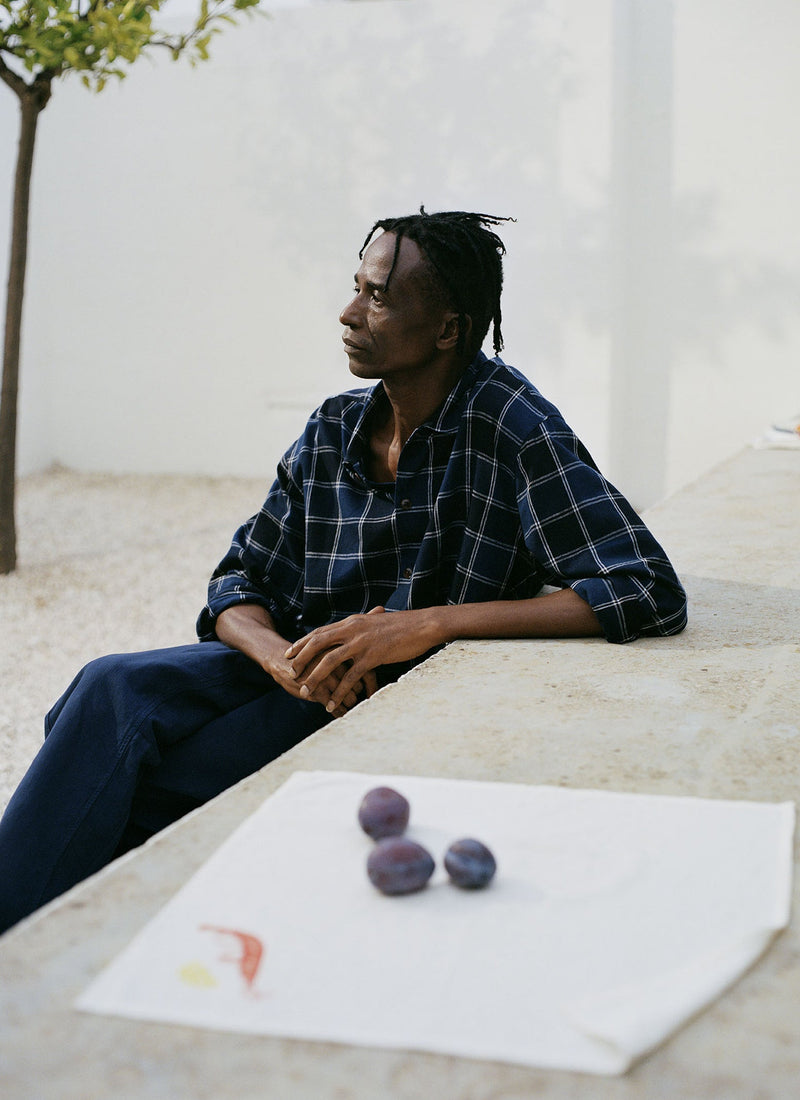 Market Check Cotton Linen Easy Shirt | Denim Blue