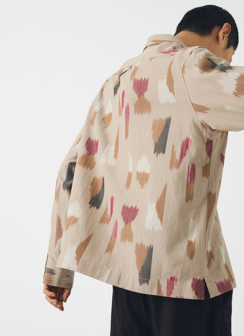 Shadow Cotton Ikat Shirt | Neutral