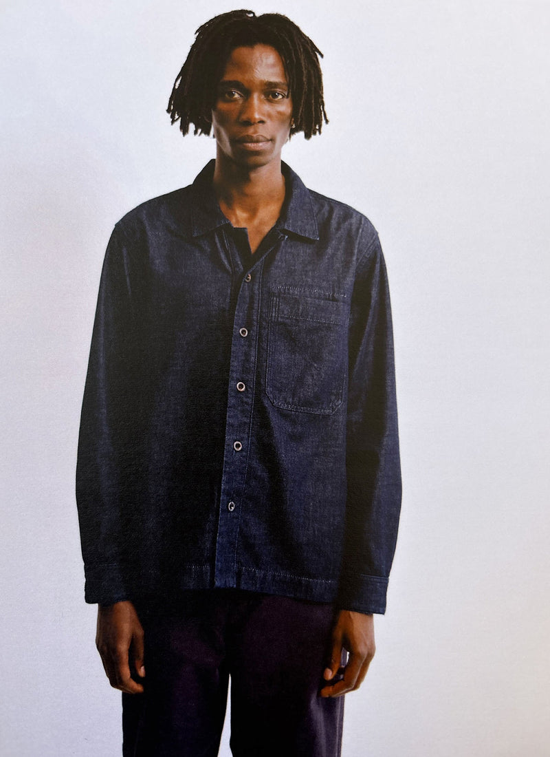 Straight Hem Indigo Denim Shirt | Indigo