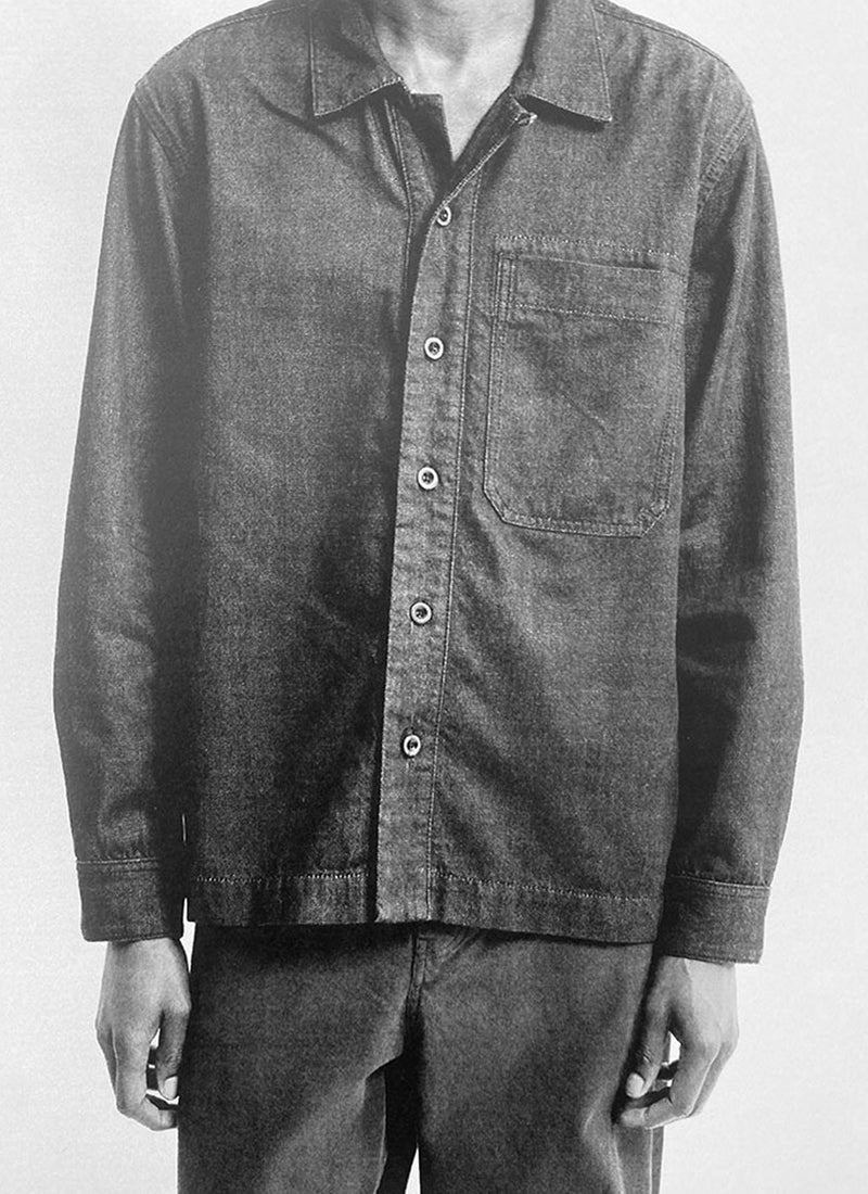 Straight Hem Indigo Denim Shirt | Indigo