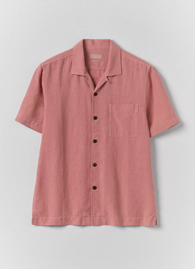Short Sleeve Linen Shirt | Dusty Rose