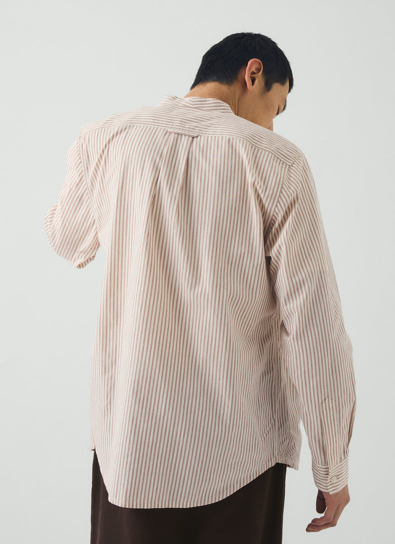 Jasper Cotton Stripe Shirt | Russet Red
