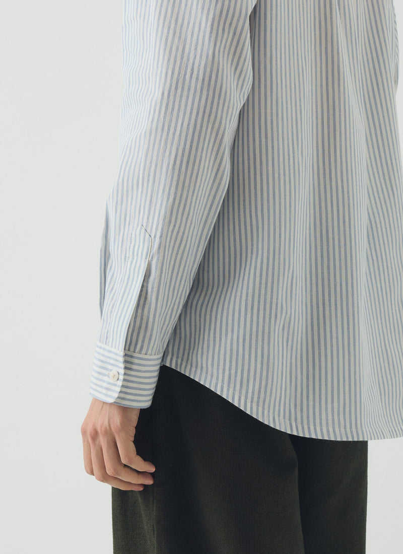 Jasper Cotton Stripe Shirt | Blue