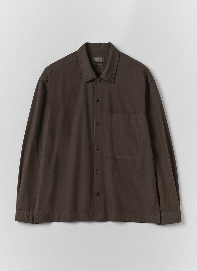Elis Garment Dyed Oxford Shirt | Black Walnut