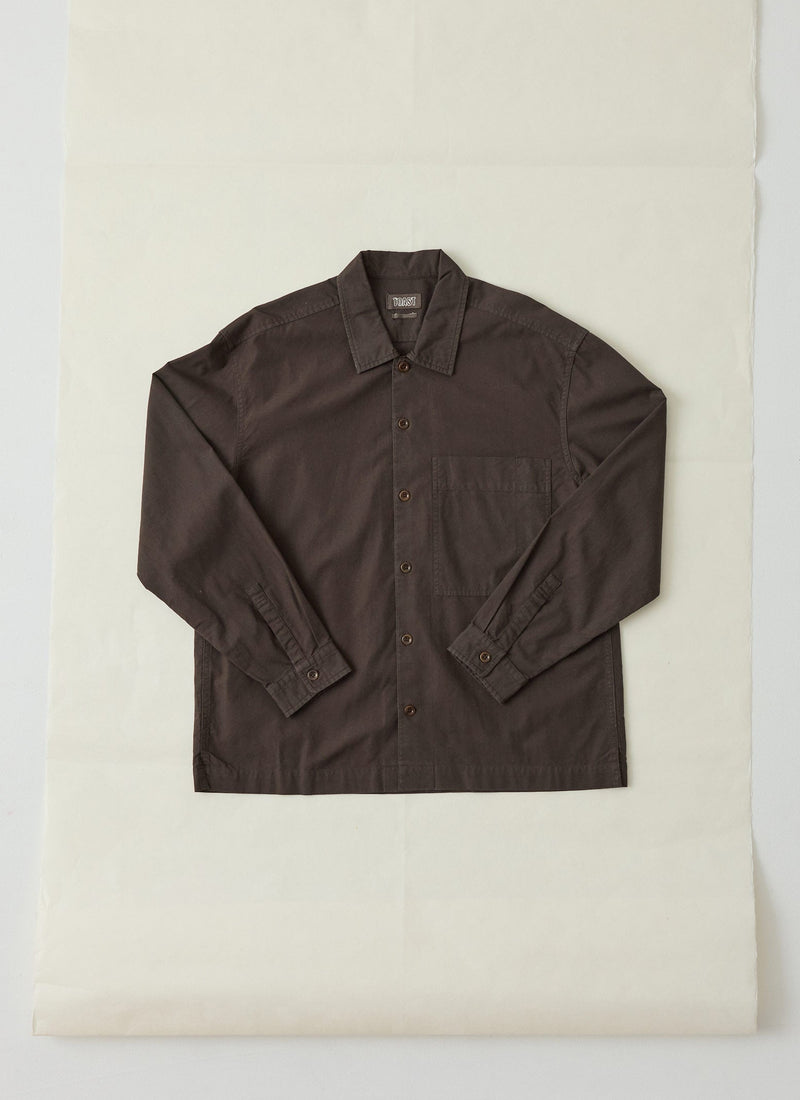 Elis Garment Dyed Oxford Shirt | Black Walnut