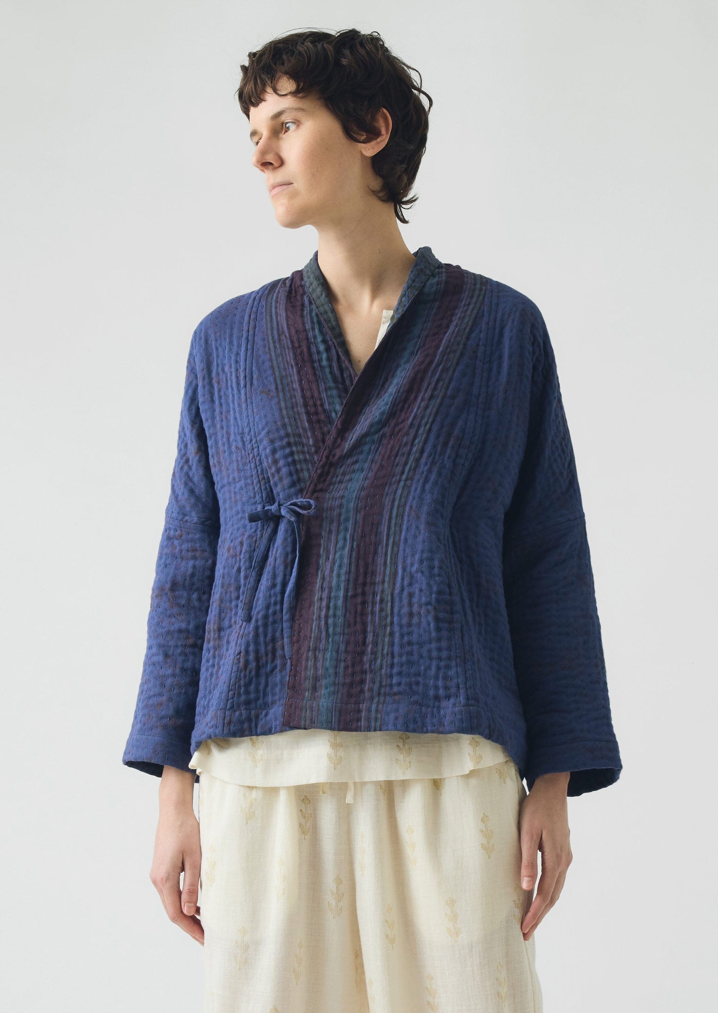 Overdyed Repurposed Kantha Jacket | Provence Blue