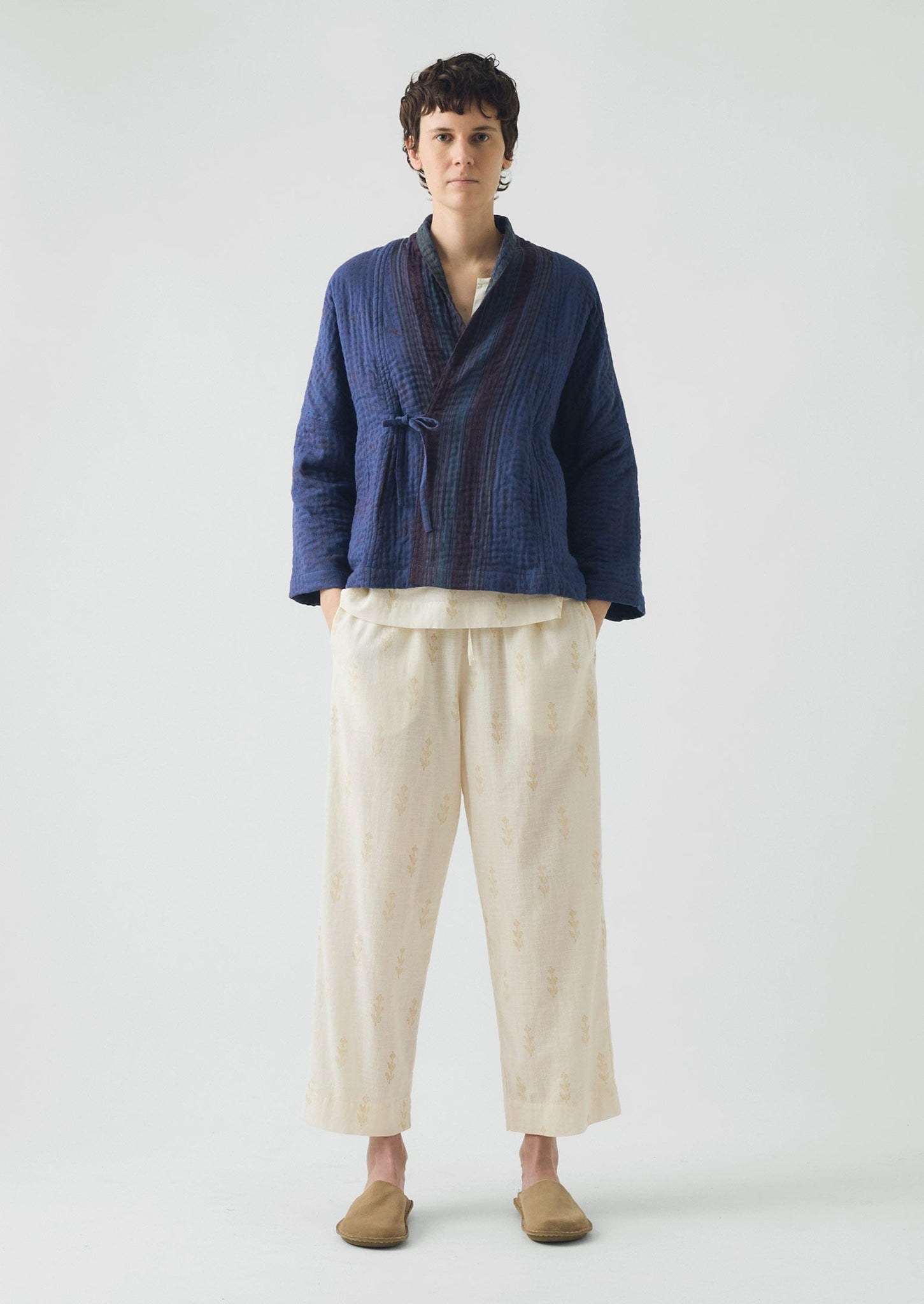 Overdyed Repurposed Kantha Jacket | Provence Blue