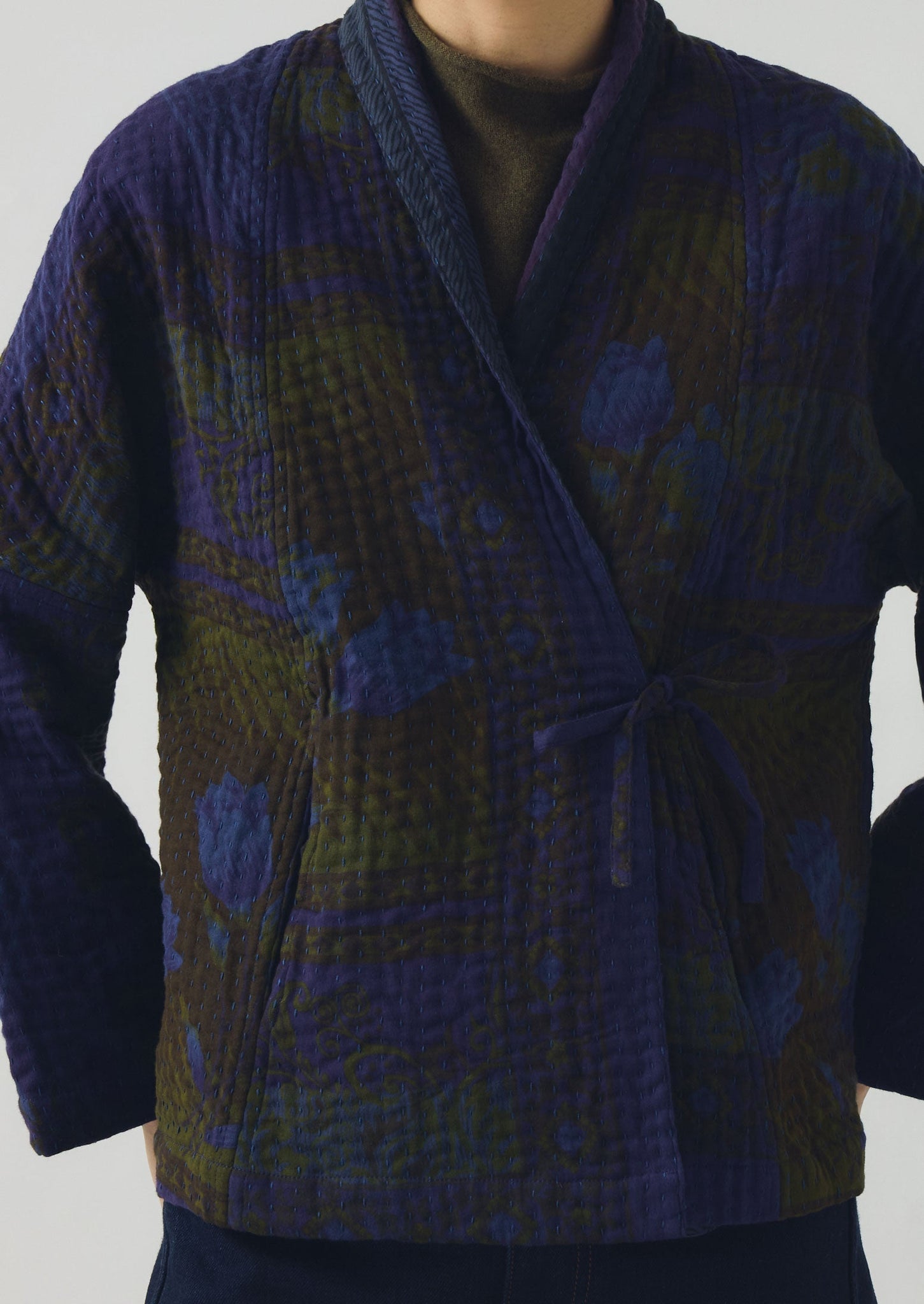 Overdyed Repurposed Kantha Jacket | Provence Blue