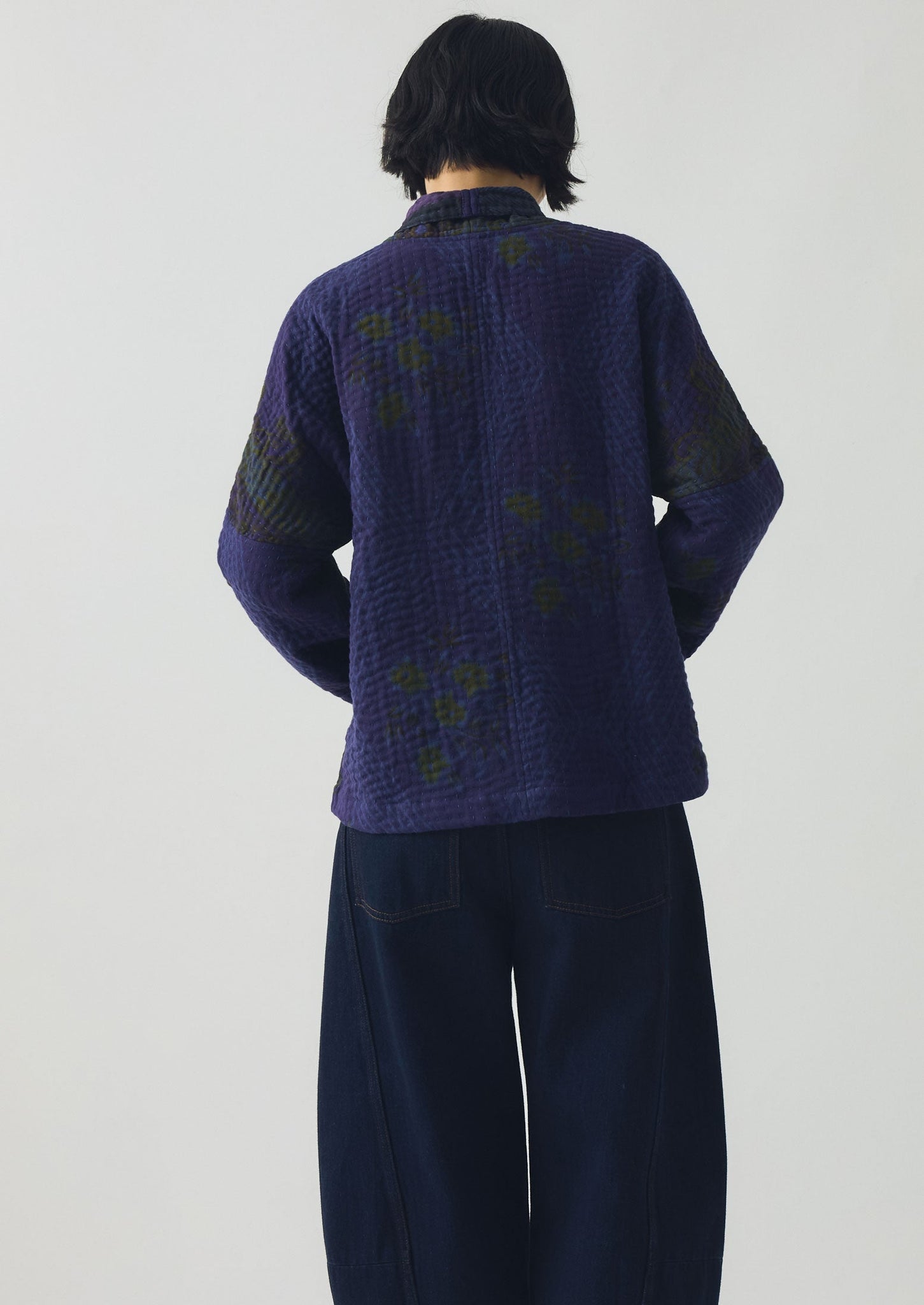 Overdyed Repurposed Kantha Jacket | Provence Blue