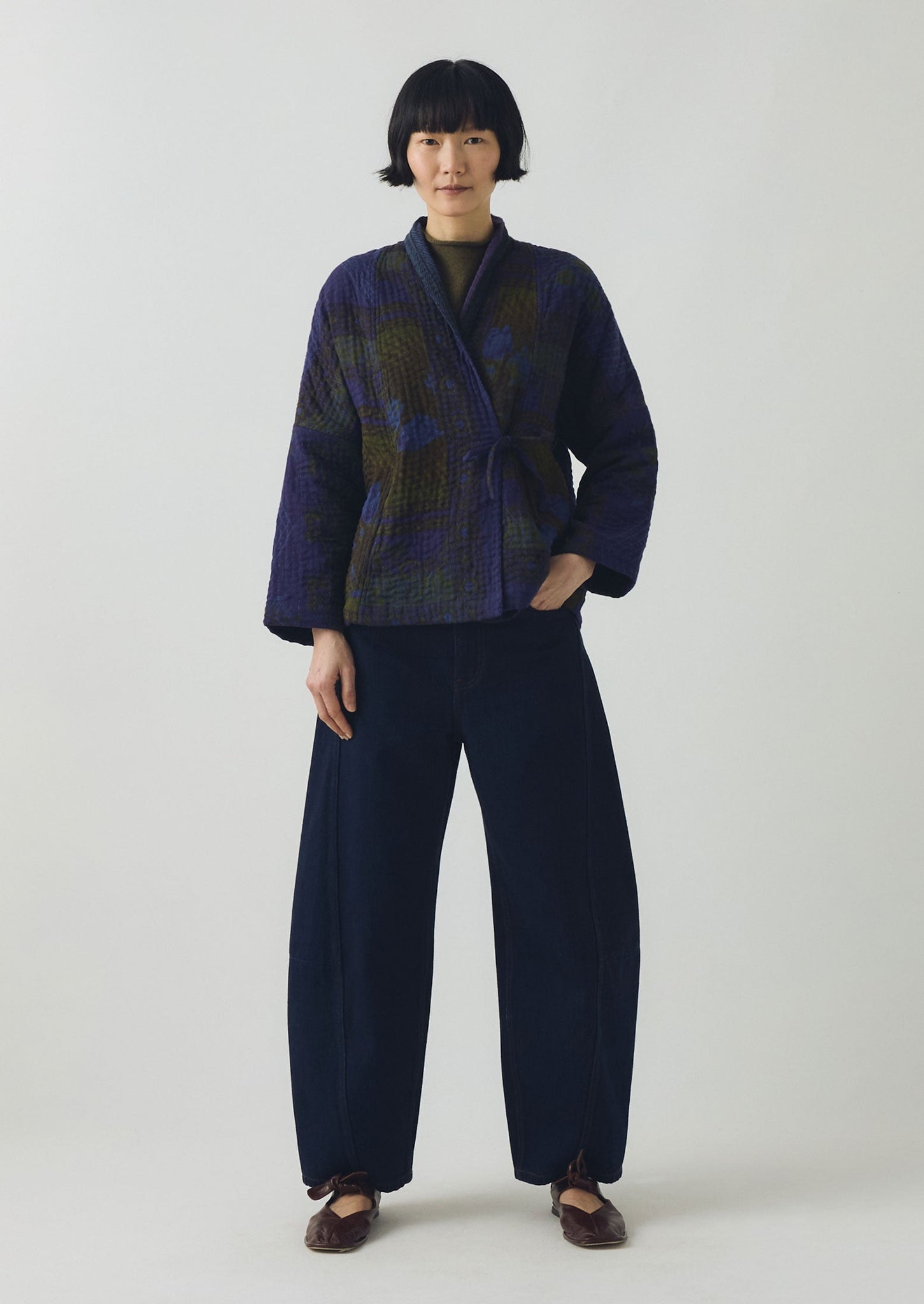 Overdyed Repurposed Kantha Jacket | Provence Blue